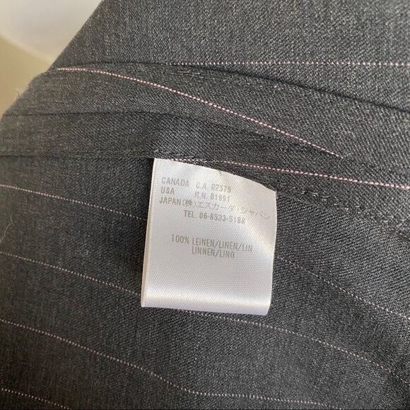 Escada Gray Stripe Linen Blazer Jacket Women’s 34 XS Business Formal Classic - Picture 9 of 9